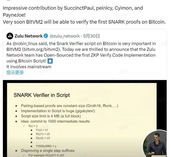 比特币生态里程碑：Zulu 利用Bitcoin Script 实现 ZKP 验证缩略图