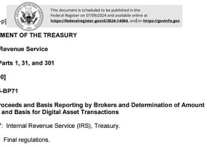 美国国税局敲定新规：加密货币和稳定币交易需报税 详解毛收益和基础报告缩略图