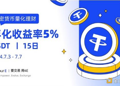 USDT年化收益高达5% 4E量化理财002号限时申购中缩略图