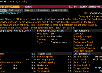 彭博终端已添加部分以太坊ETF，为下周开启交易做准备缩略图