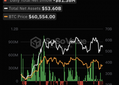 8月14日比特币现货ETF总净流出8136.30万美元，ETF净资产比率达4.59%缩略图